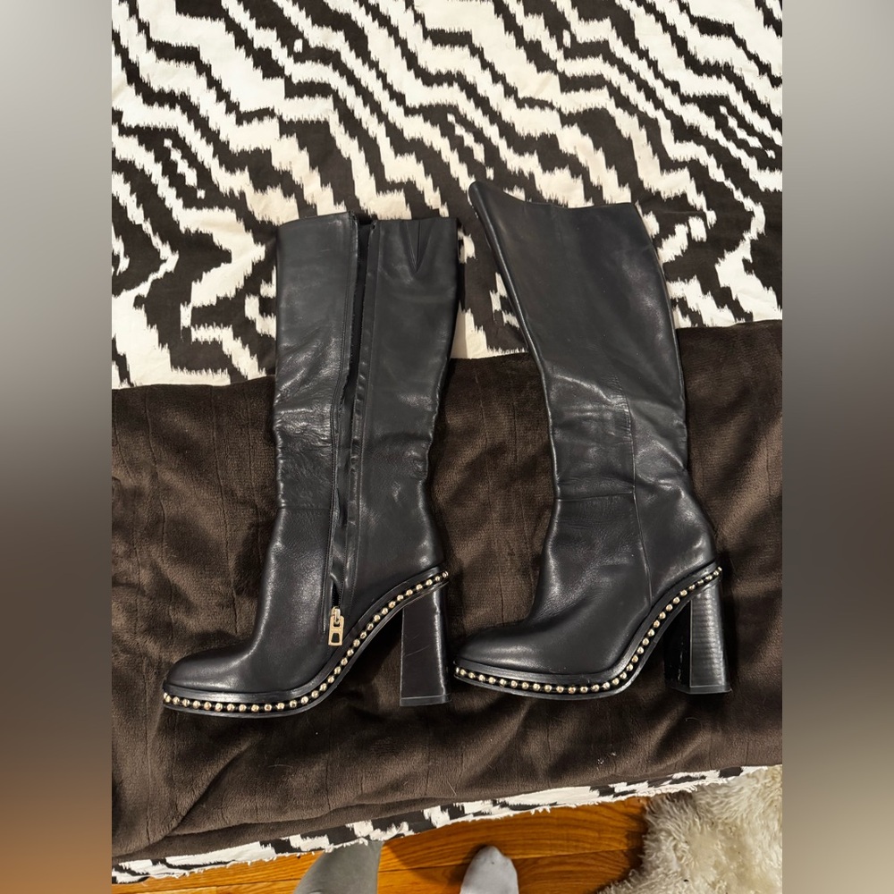 Coach black leather boots